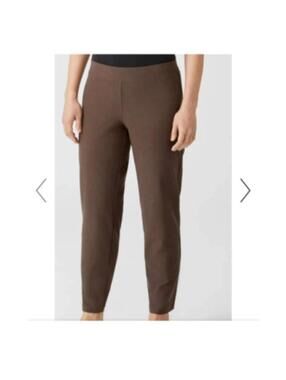 Eileen Fisher Brown Viscose Blend Slim Ankle Pull On Pants Sz M dress pants